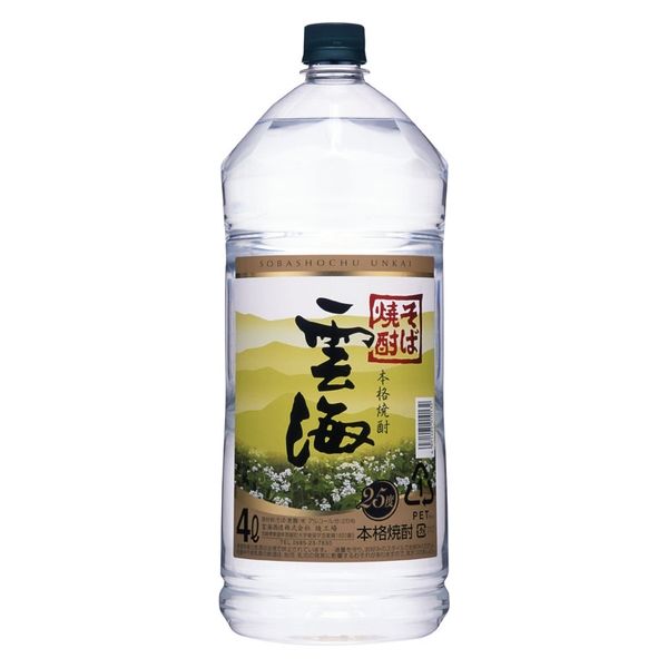 そば雲海 25度 4L ペット 1本 蕎麦焼酎 雲海酒造 - アスクル