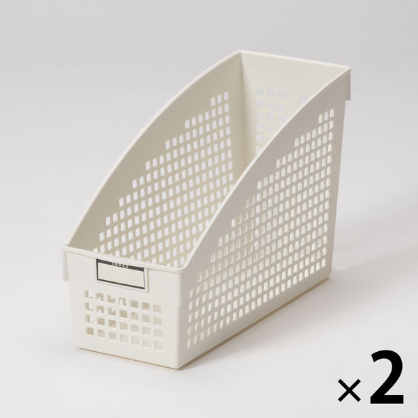 ブックスタンド 幅42㎝ × 奥行22㎝ × 高さ30㎝ 均一価格】 ブックスタンド メッシュスタンド A4 ホワイト 幅