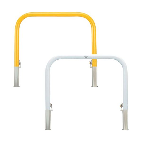 カネソウ 車止め アーチ型 スチール製 焼付塗装 脱着式 鋳鉄製蓋 鍵付 Yシリーズ YB6L20-HDL(Y) 1本 258-3993（直送品）