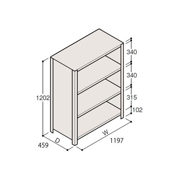 アズワン 軽量棚 ERR密閉型 有効棚 3段 67-5245