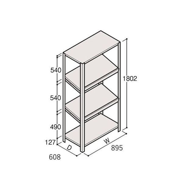 アズワン 軽量棚 ERR傾斜型 有効棚 3段 67-5244
