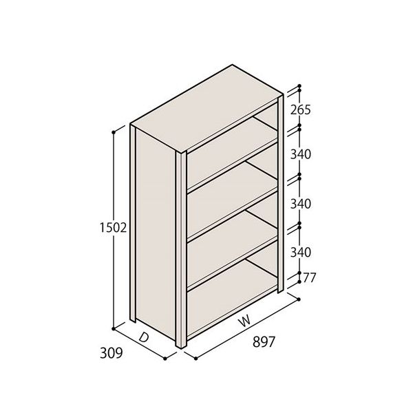 アズワン 軽量棚 ERR密閉型 有効棚 4段 67-5246