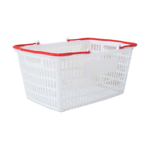 大和産業 買い物かご SLー20 ナチュラル把手レッド SL-20-NRRE 1個 538-1888（直送品）