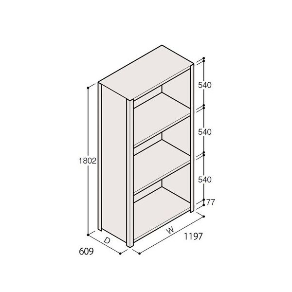 アズワン 軽量棚 ERR密閉型 有効棚 3段 67-5246