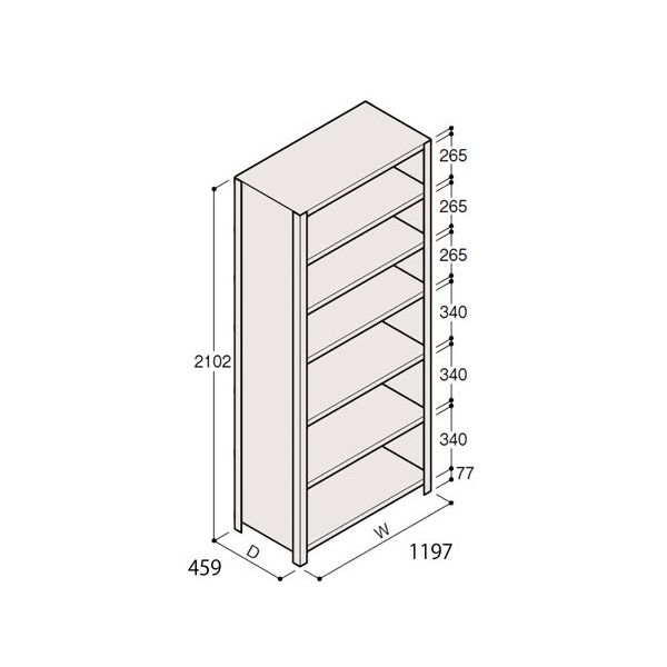 アズワン 軽量棚 ERR密閉型 H2100×W1200×D450 有効棚 6段 67-5247-23 1個（直送品）