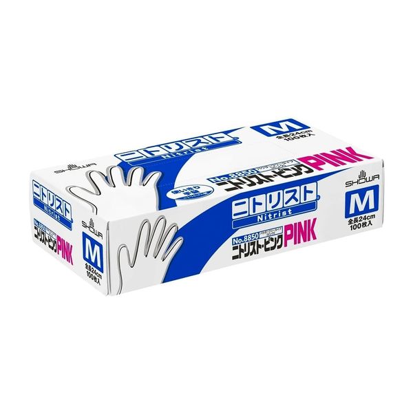 アズワン ニトリスト(R)・ピンク M 100枚 66-0023-63 1箱(100枚)（直送品）