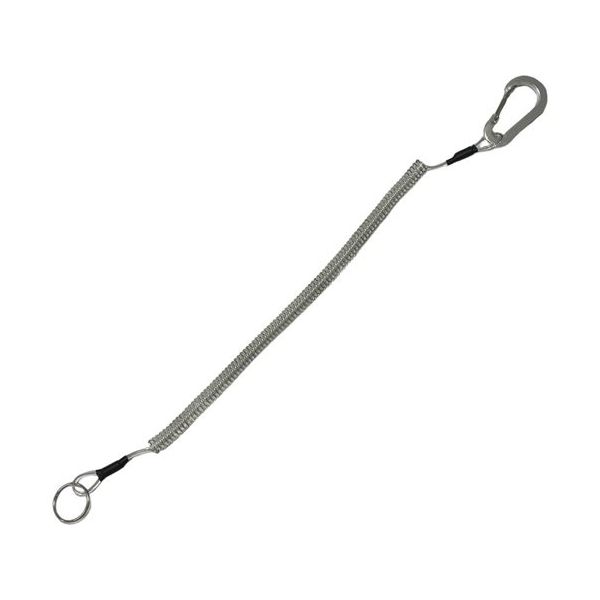 Trimate 落下防止ストラップ カラビナ+カールコード (ステンレスワイヤー入り) クリアー 380mm TR-STP028-20 1個（直送品）