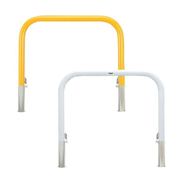 カネソウ 車止め アーチ型 スチール製 焼付塗装 脱着式 鋳鉄製蓋 Yシリーズ YB6L30-HD(Y) 1本 258-4017（直送品）