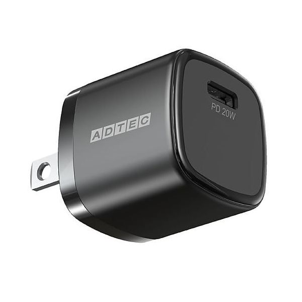 アドテック Power Delivery対応 AC充電器/20W/USB TypeーC 1ポート/ブラック APD-V020C-BK 1個（直送品）