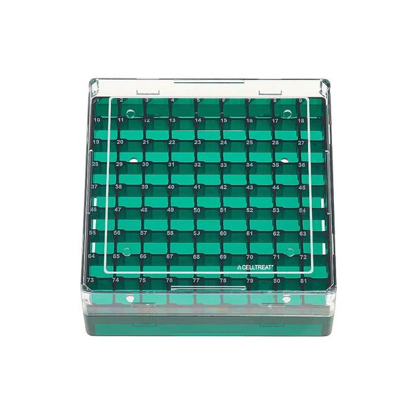CELLTREAT ストレージボックス CF低温バイアル 81箇所 ポリカーボネート 非滅菌 1箱(5個入) 229943 1個（直送品）