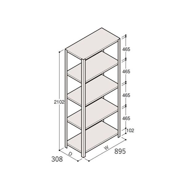 アズワン 軽量棚 ERR開放型 有効棚 4段 67-5242
