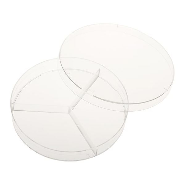 CELLTREAT 100×15mm ペトリ皿 3分割 滅菌済 500個入 229683 1個 68-0311-90（直送品）