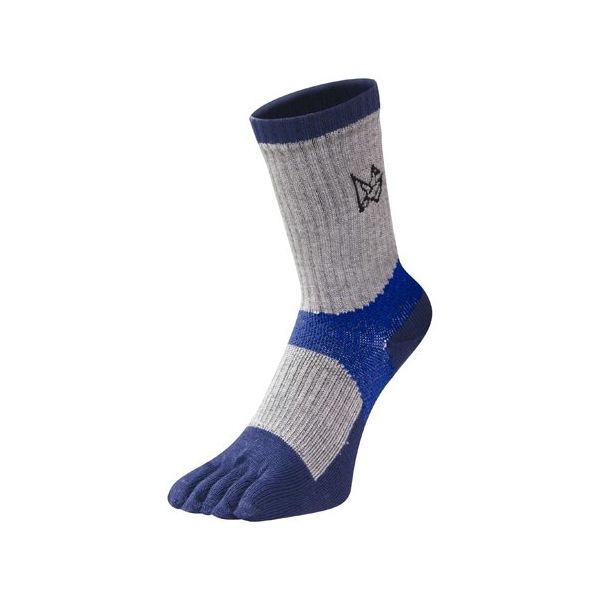 エビスニット メリノウールミドルソックス 5指タイプ ブルー 25~27cm TR-1426 1足 67-4573-54（直送品）