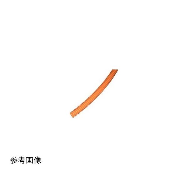 デンカエレクトロン コルゲートチューブ オレンジ スリット有 10m 内径7.4mm DKT-7OR-10 1巻 65-0298-12（直送品）