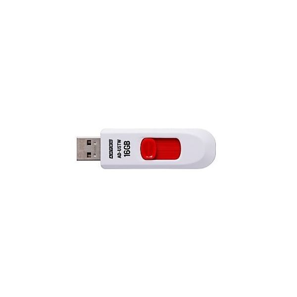 アドテック USBフラッシュメモリ USTW USB2.0 16GB ホワイト AD-USTW16G-U2 1個 67-7461-97（直送品）