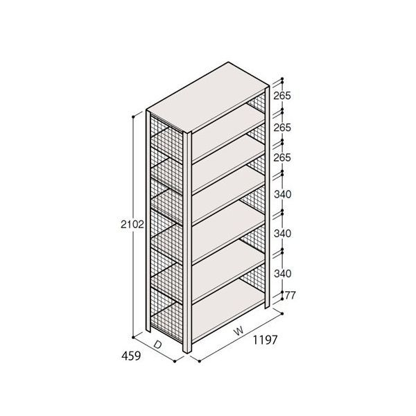 アズワン 軽量棚 ERR金網型 有効棚 6段 67-5244