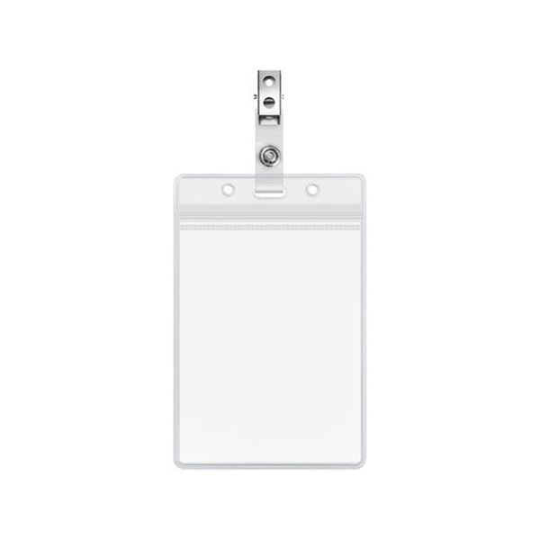 Trimate 名刺・IDカード用ソフトケース クリップ付き 縦型 TR-STP022 1個 67-4921-18（直送品）