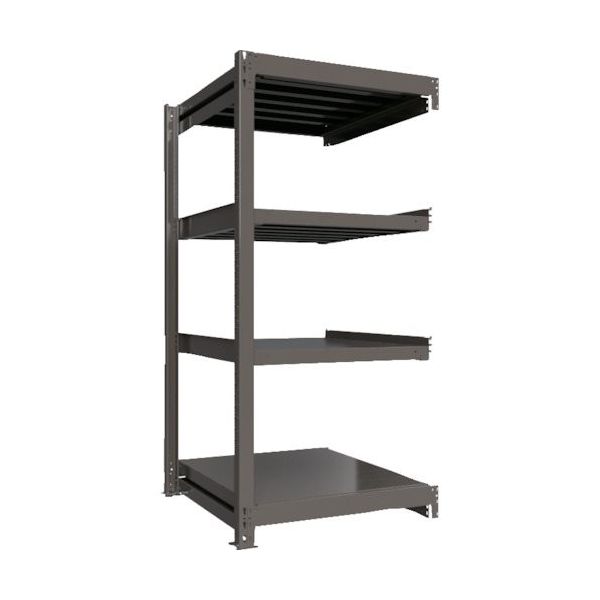 ICHIMAI 重量ボルトレスラック 段荷重1000Kg H1800×W900×D900 天地4段 連結グレー TH1000-639R4（直送品）