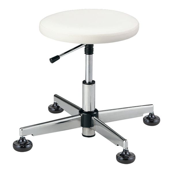 アズワン クリーンルーム用帯電防止チェア(固定脚タイプ・クラス100対応)ホワイト 足掛けリング無し 4-5710-03 1個（直送品）