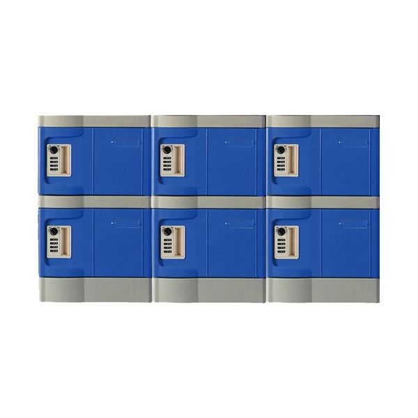 MTセキュリティジャパン 小物入れロッカー(ダイヤル錠) 3列2段/6人用 T-280E-3-2 1セット 64-9603-29（直送品）