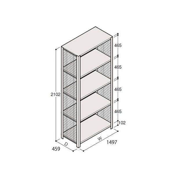 アズワン 軽量棚 ERR金網型 有効棚 4段 67-5244
