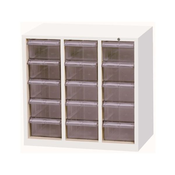 宮成製作所 オールロックキャビネット物品用 シリンダー錠 3列5段 ポリカトレー MCG-15C 1台 4-6059-02（直送品）