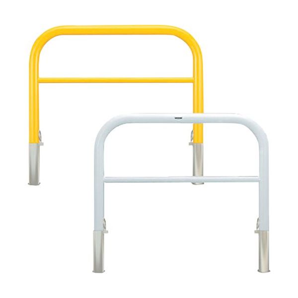 カネソウ 車止め アーチ型 横バー付 スチール製 焼付塗装 脱着式 スチール製蓋 Yシリーズ YBW4L7-D(Y) 1本 321-8242（直送品）