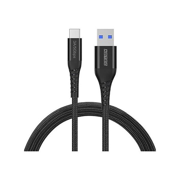 USB TypeーA to C ケーブル(36W出力/5Gbpsbps/2.0m)ブラック APC-V2006AC-U3-BK 1個（直送品）