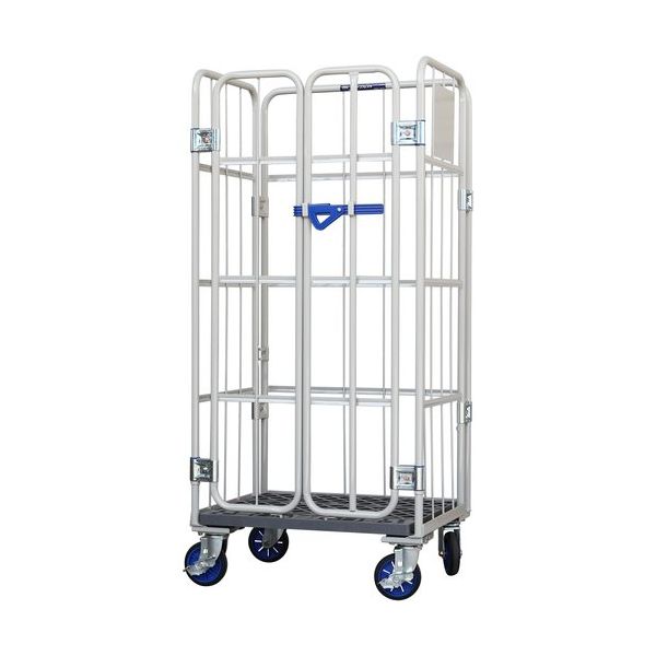 ワコーパレット ワコー カーゴプレスタ観音扉付800×600×1700床プラ ベージュ色 WKP-8060(KT) 1台 473-0893（直送品）