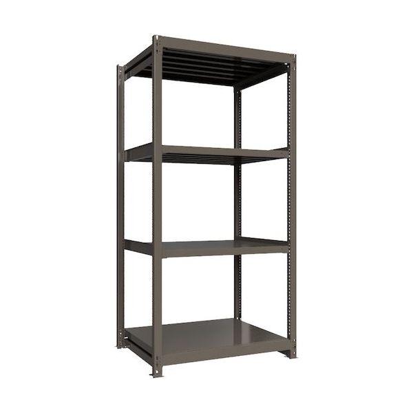 ICHIMAI 重量ボルトレスラック 段荷重1000Kg H2400×W1200×D900 天地4段 単体グレー TH1000-849T4（直送品）