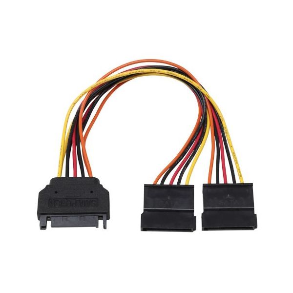 アイネックス シリアルATA用二股電源ケーブル 15cm S2-1501SAC 1個 67-9266-54（直送品）