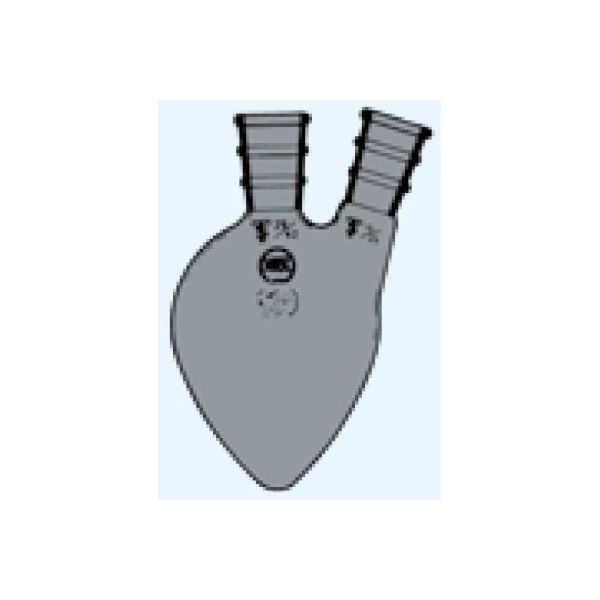 日本理化学器械 二頭ナシ形フラスコ 茶 100mL 摺部15/25 028-15100T 1個 65-8669-01（直送品）