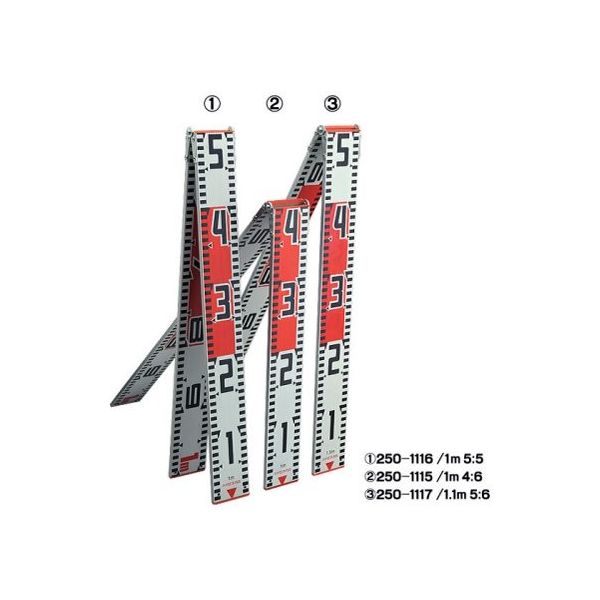 ランドアート ハイビスカス 2つ折アルミ製標尺 1.1m 5:6 62-4862-22 1本（直送品）