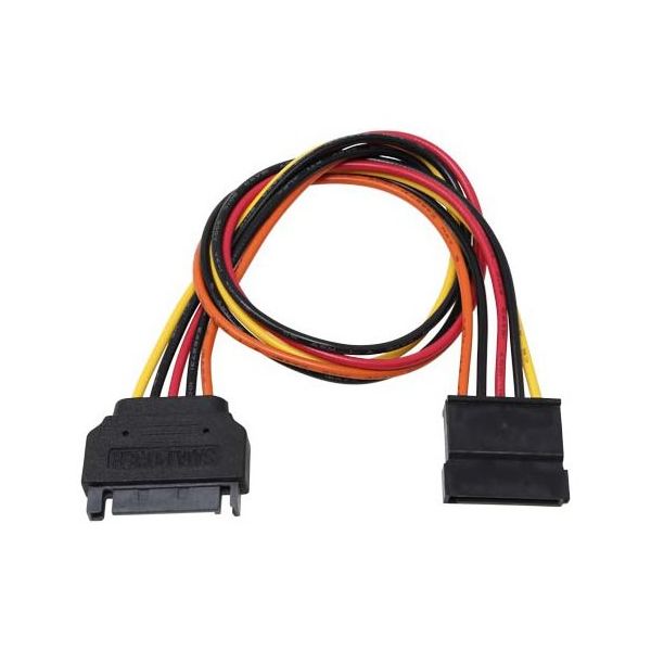 アイネックス シリアルATA用電源延長ケーブル 30cm SA-047SAB 1個 67-9266-60（直送品）