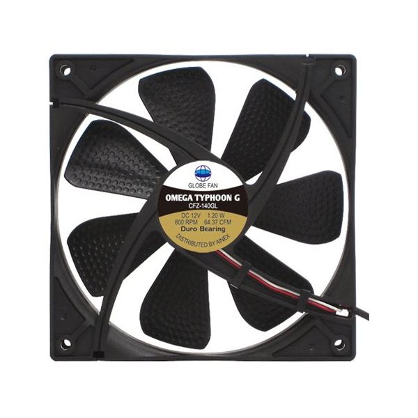 アイネックス OMEGA TYPHOON G 140mm 究極静音タイプ CFZ-140GLB 1個 67-9231-64（直送品）