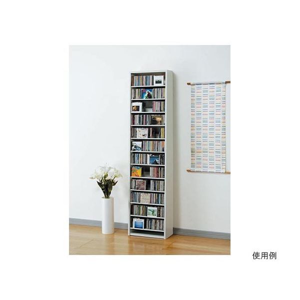 オークス CDストッカー 48.5×26.5×197.5cm ホワイト CS540-W 1個 62-9938-16（直送品）