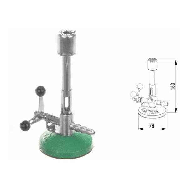 BOCHEM ブンセンバーナー 直径 80mm ストップコック付 天然ガス対応 7050 1台 68-0512-94（直送品）