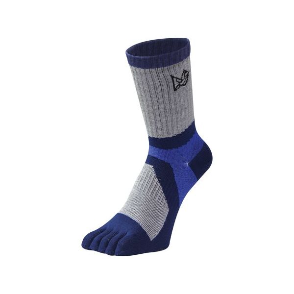 エビスニット 吸汗速乾メリノウール使用ミドルソックス 5指タイプ ブルー 25~27cm TR-1423 1足 67-4573-38（直送品）