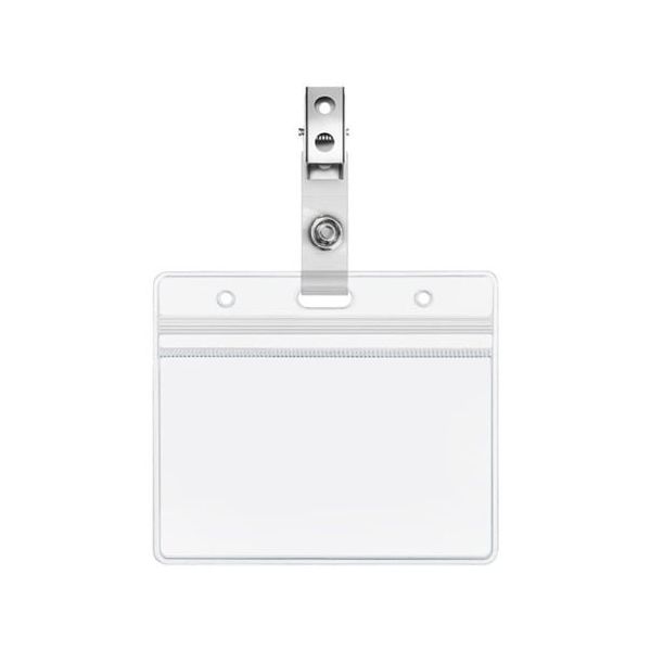 Trimate 名刺・IDカード用ソフトケース クリップ付き 横型 10個セット TR-STP021-10 1セット(10個)（直送品）