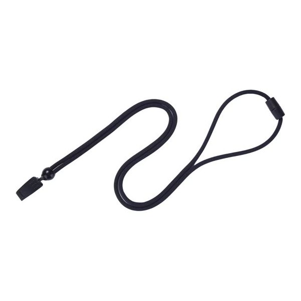 Trimate 名札クリップ付き丸紐ストラップ ブラック TR-STP018-BK 1個 67-4921-09（直送品）