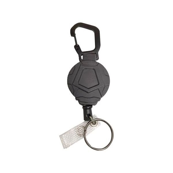 Trimate カラビナ付きリールストラップ ワイヤータイプ 丸型 TR-STP012-BK 1個 67-4921-01（直送品）