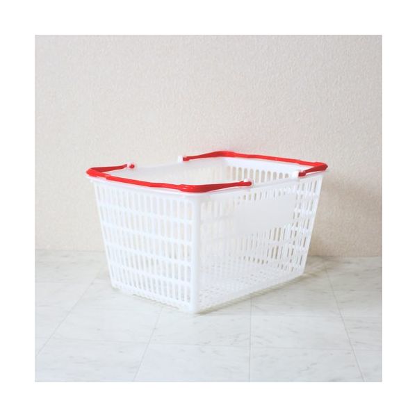 大和産業 買い物かご SLー7 ナチュラル把手レッド 10個セット SL-7-NRRE-10P 1セット(10個) 538-1869（直送品）