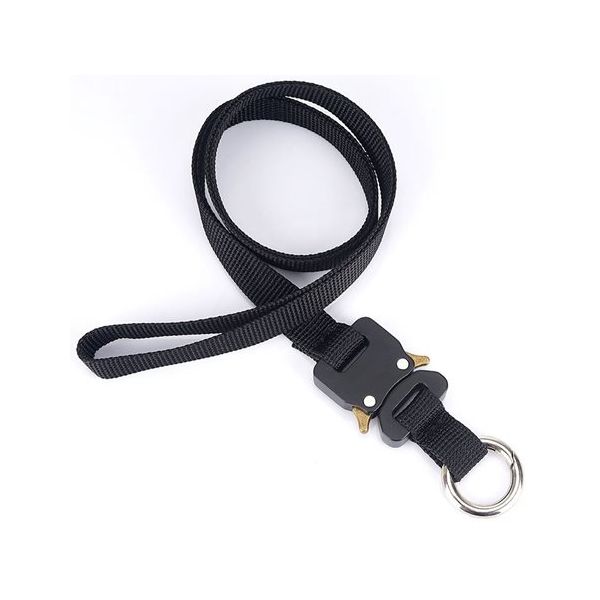 Trimate ワンタッチ ネックストラップ リング付き TR-STP020-BK 1個 67-4921-15（直送品）