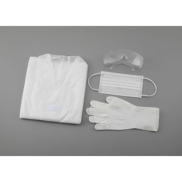 アズワン ディスポ実験着セットLL 保護メガネ付 66-0033-40 1セット（直送品）