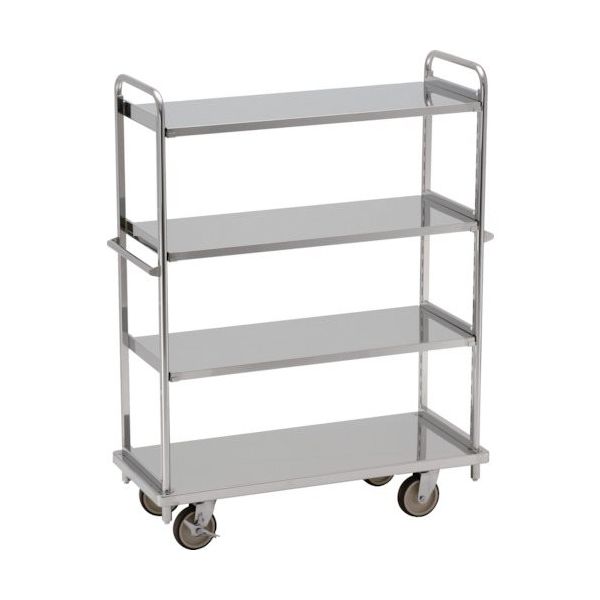 テックサス オールステンレス棚台車 1220×505 SUSφ150ウレタン車 板棚3段 TD-1250D-ST3 1台 427-5022（直送品）