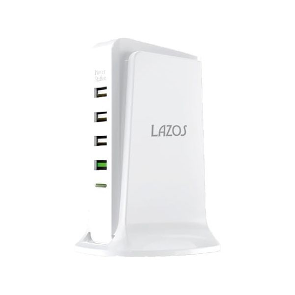 リーダーメディアテクノ タワー式急速充電器PD+1USB4 L-PD1U4-W 1個 66-0023-06（直送品）