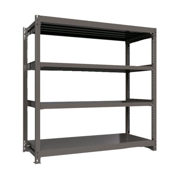 ICHIMAI 重量ボルトレスラック 段荷重1000Kg H1800×W1800×D750 天地4段 単体グレー TH1000-667T4（直送品）