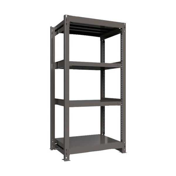 ICHIMAI 重量ボルトレスラック 段荷重1000Kg H1800×W900×D600 天地4段 単体グレー TH1000-636T4（直送品）