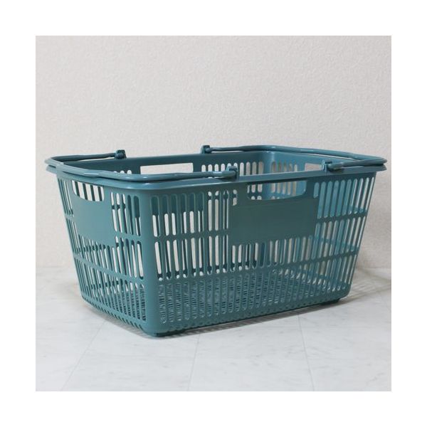 大和産業 買い物かご SBー33 ブルーグリーン 10個セット SB-33-BLGR-10P 1セット(10個) 538-0354（直送品）