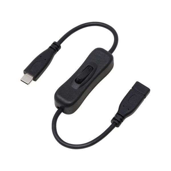アイネックス PD100W対応 USB2.0 TypeーC 電源スイッチケーブル 30cm U20CC-MF03P10S 1個（直送品）